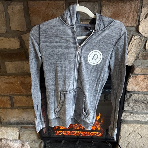 Pure Barre Tops - Pure Barre Gray Zip-Up Hoodie